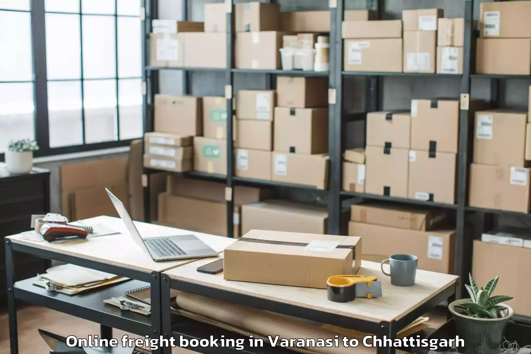 Quality Varanasi to Makdi Online Freight Booking